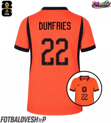Nizozemsko Denzel Dumfries #22 Dámské Domácí Dres MS 2026 Krátký Rukáv